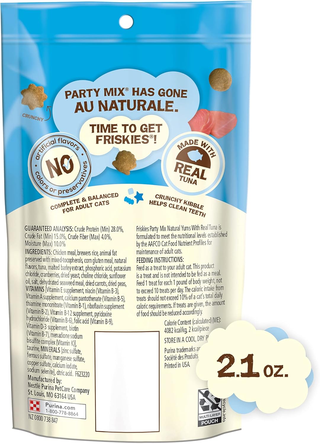 Golosinas naturales para gatoss con atún silvestre 10 Bolsa