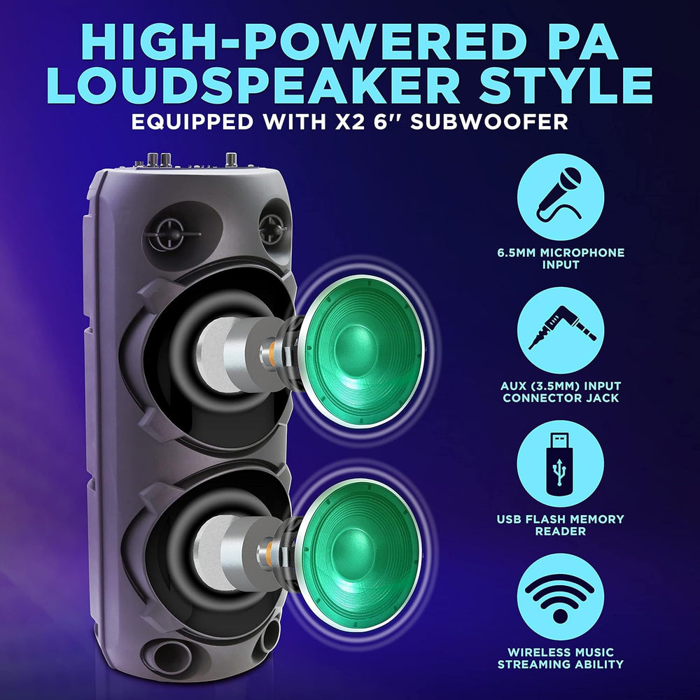 Altavoz portátil Bluetooth PA – 200 W PYLE-PRO PPHP2614B