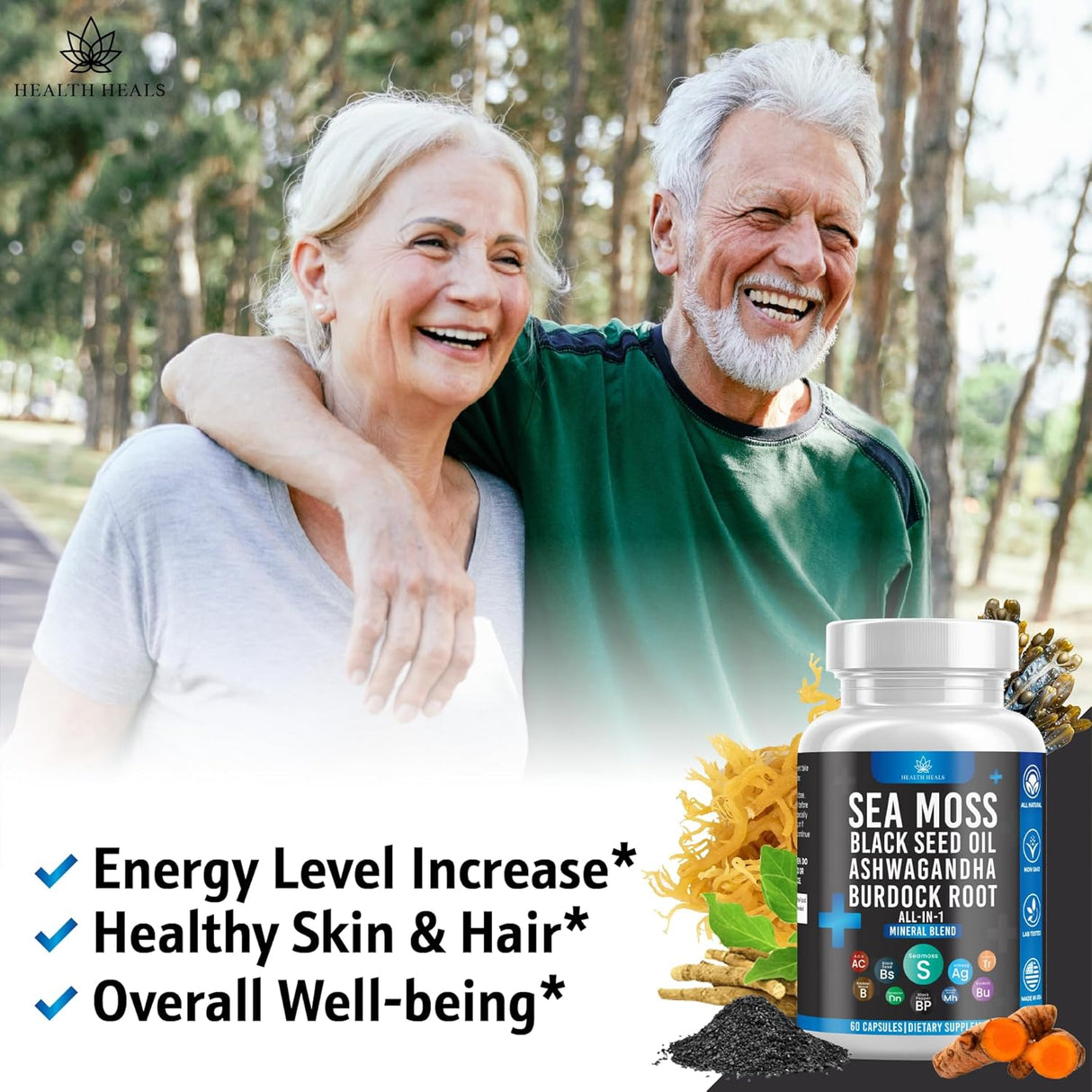 Aceite de semilla de alga marina, with ashwagandha y burdock, 120 cápsulas