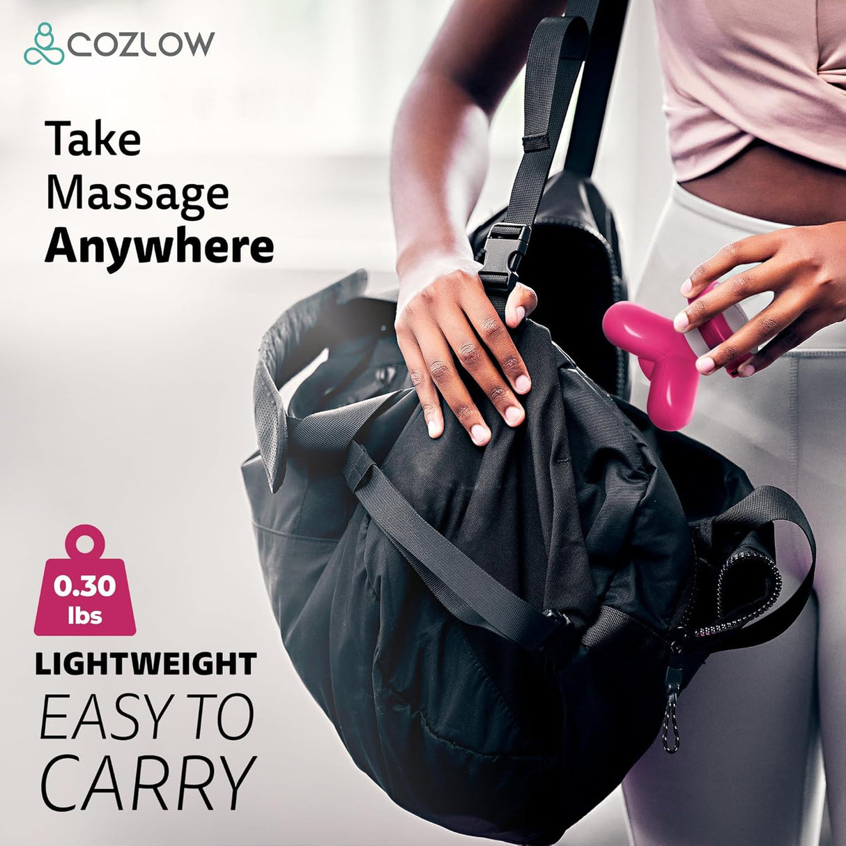 Masajeador de Mano Mini - Potente Vibración - 2 Modos de Poder