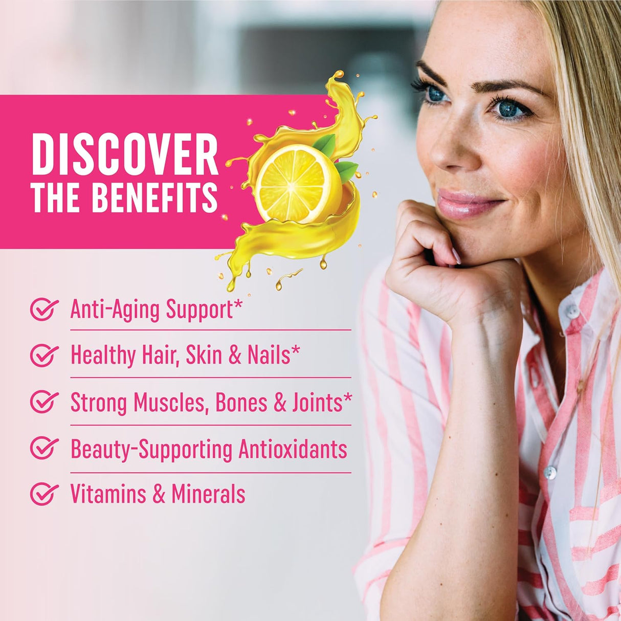 Suplemento Gomitas de colágeno para mujer biotina vitamina C