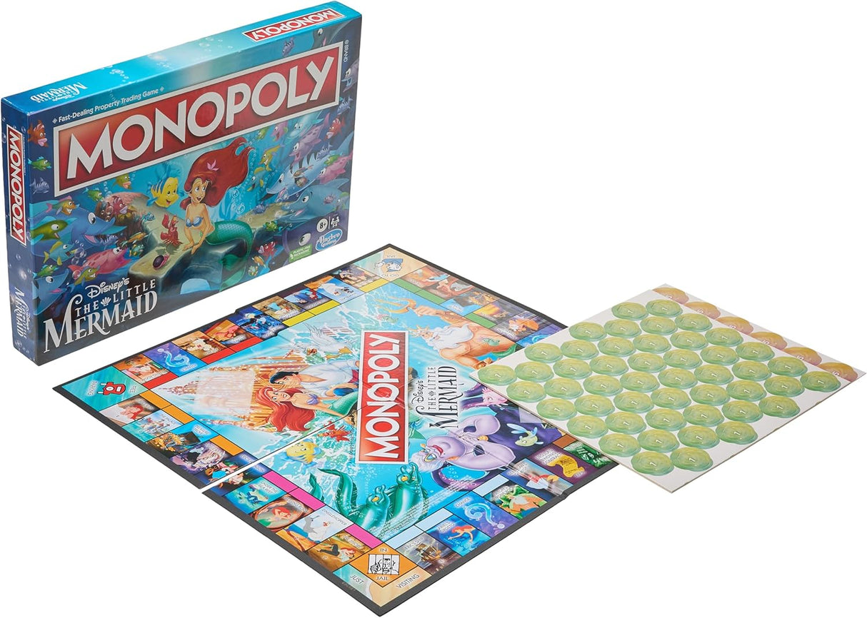 Monopoly Disney La Sirenita, Juego de Mesa, 2-6 Jugadores