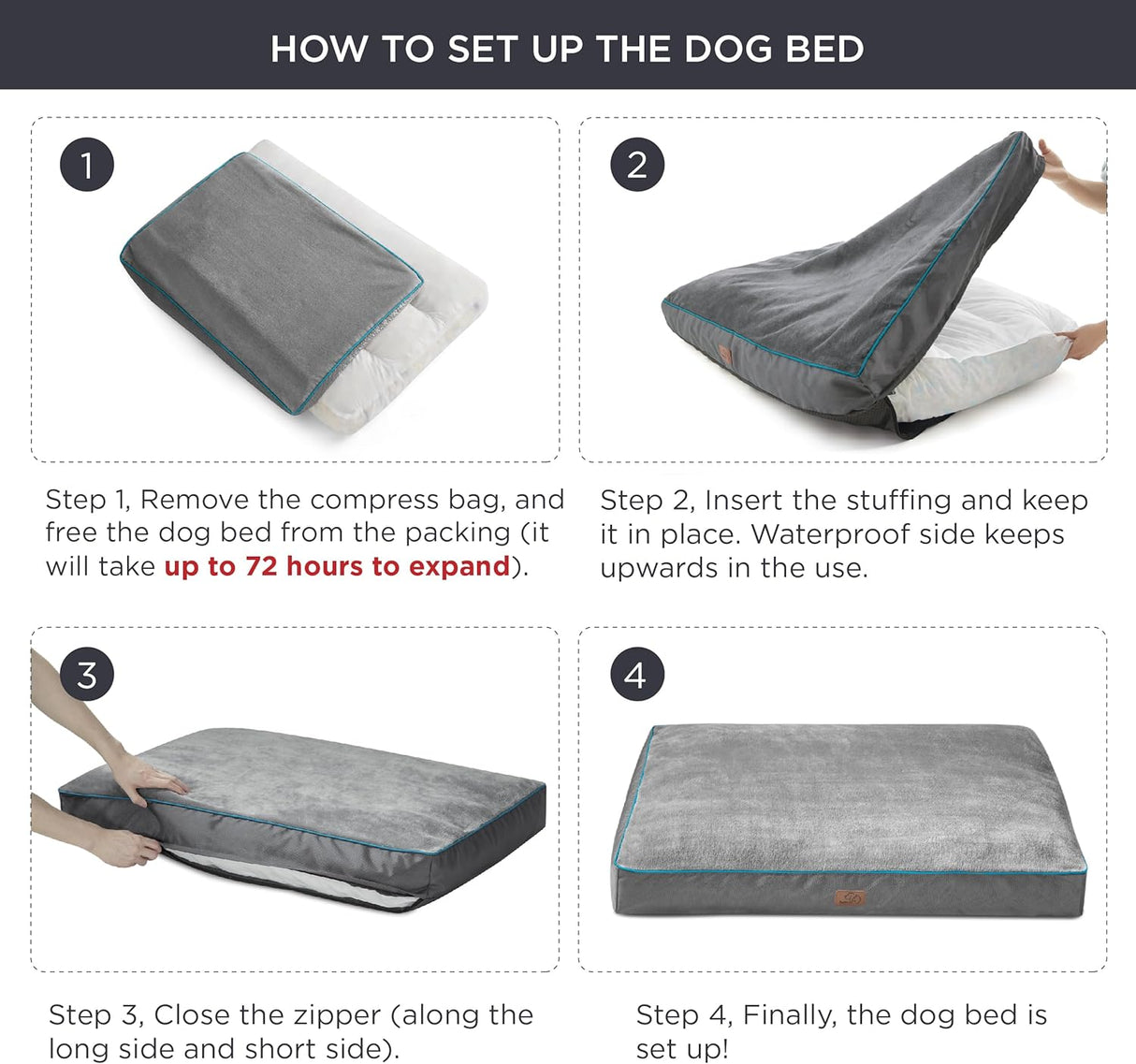 Cama impermeable para perros pequeños Bedsure, 4 gruesa, 20 lbs