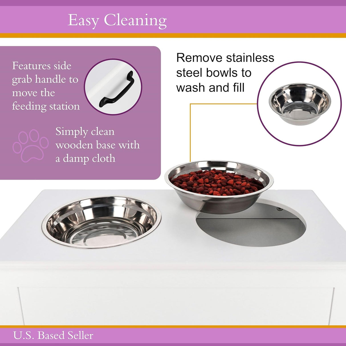 MiMu Cuenco elevado para perros con almacenamiento comedero