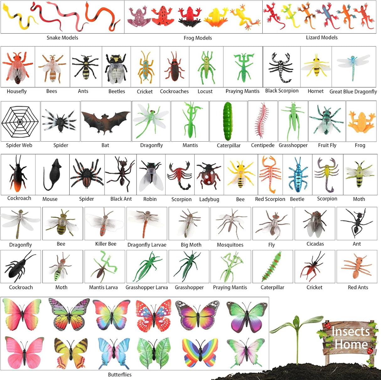 Juguetes de Insectos Falsos Coopay, 78 Piezas, Diversión y Educación