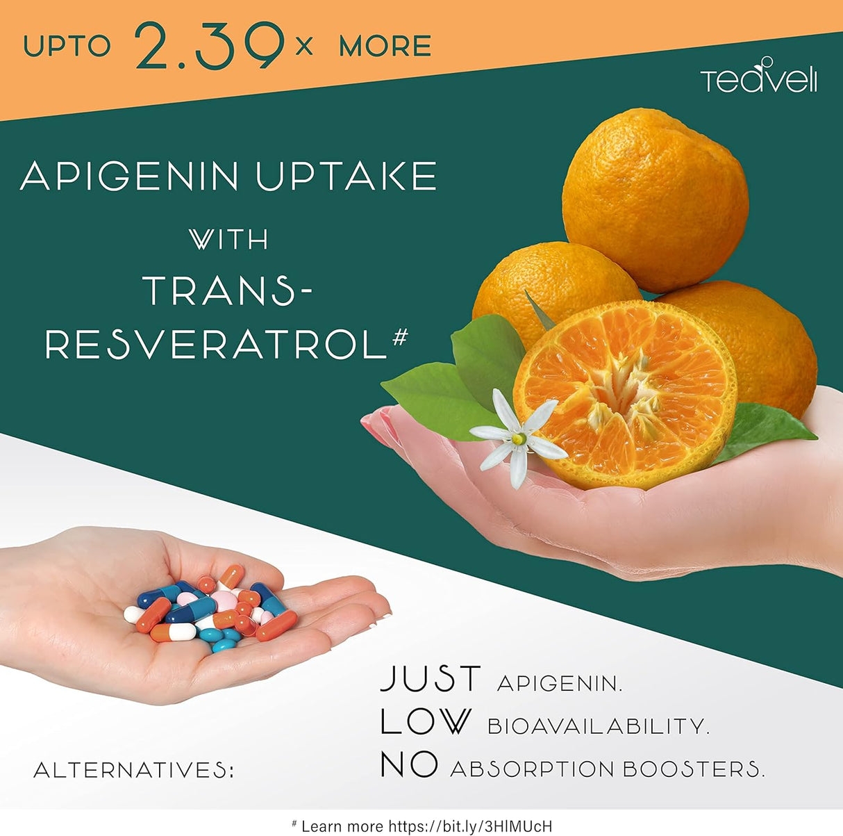 Suplemento de apigenina con resveratrol 50 mg de apigenina