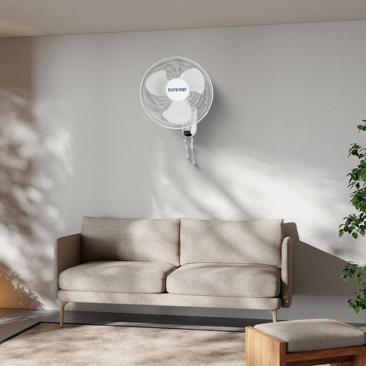 Ventilador de Pared Hurricane, Oscilante 90° 3 Velocidades 16