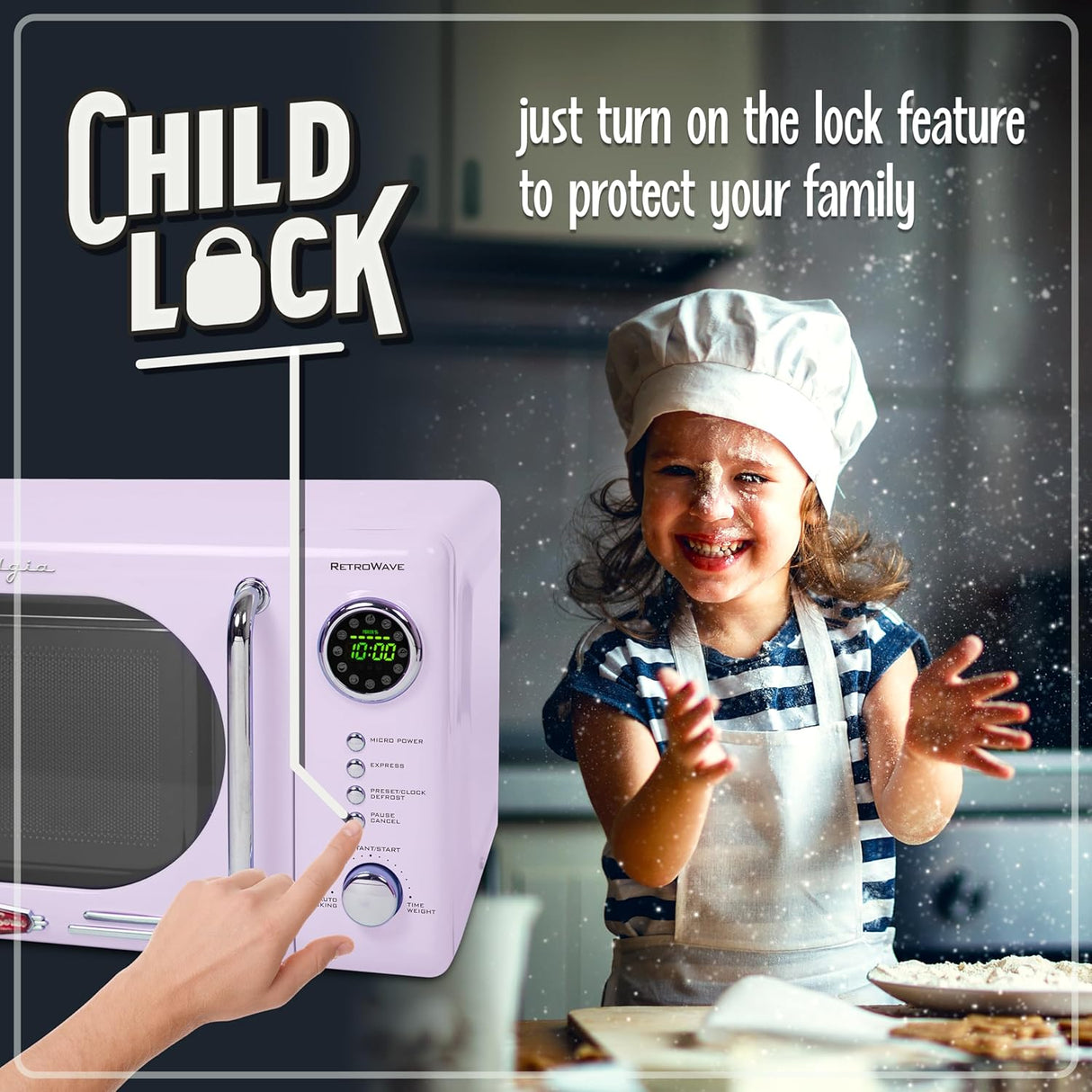 Horno de microondas Nostalgia, 0.7 Cu. Ft, Modelo NRMO7LV6A