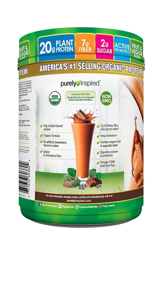 Polvo de batido de proteínas orgánicas.