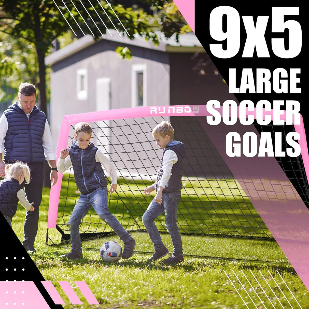 Porteria de futbol super ligera y portátil con red y bolso