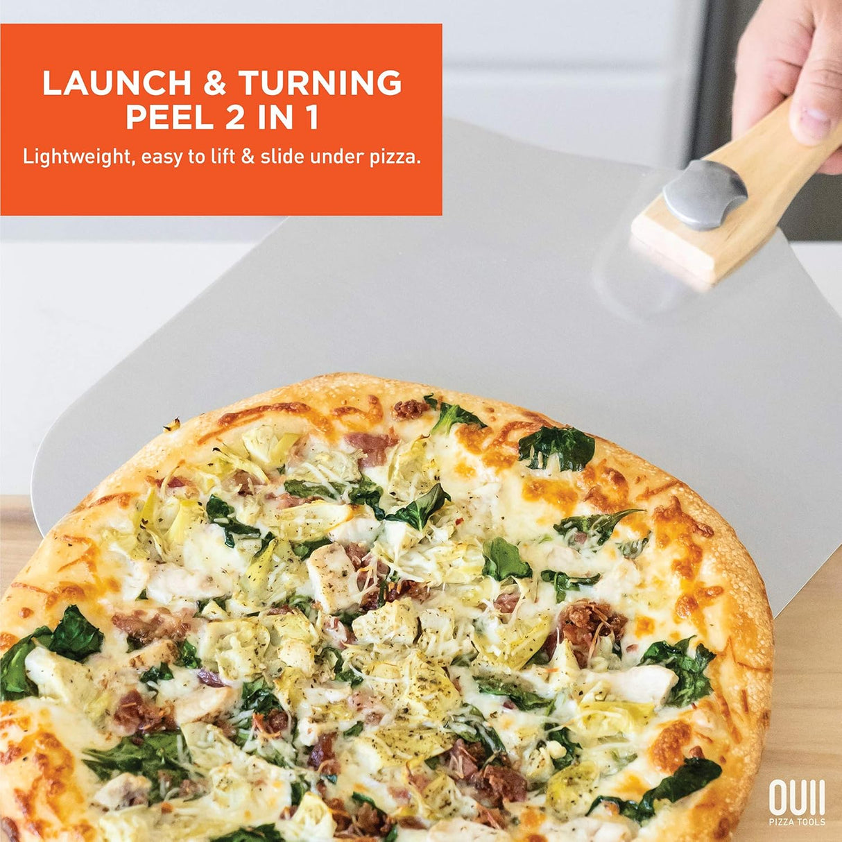 Pala de Pizza con Cortador - 12x14 Metal, Ooni, Blackstone