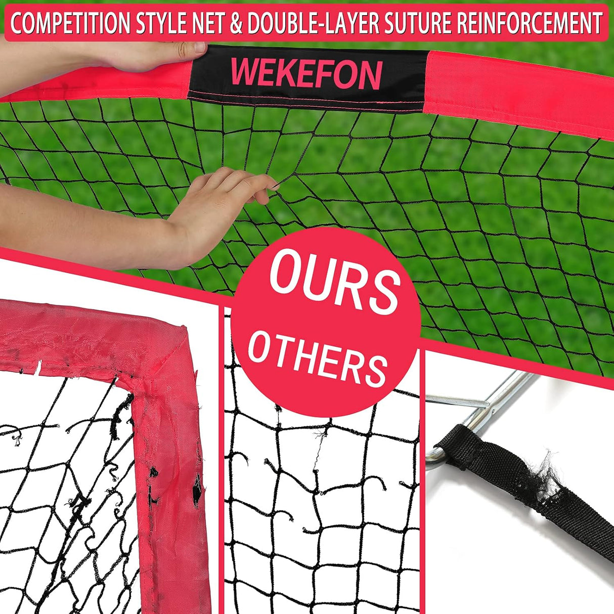 Juego de 2 redes de fútbol portátiles plegables, con bolso