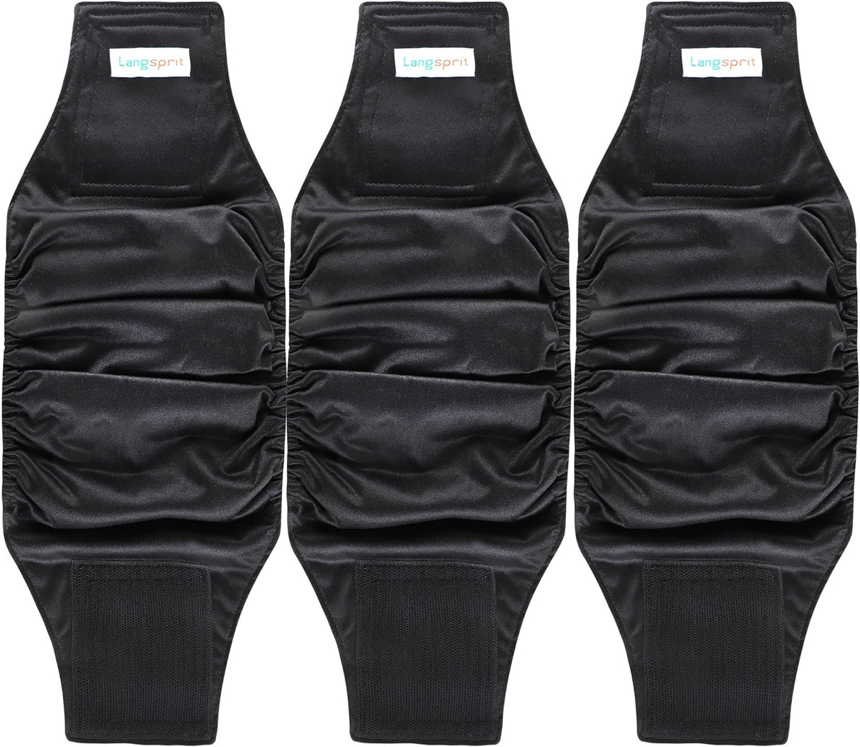 Langsprit Bandas para el vientre masculino perros (negro, S)