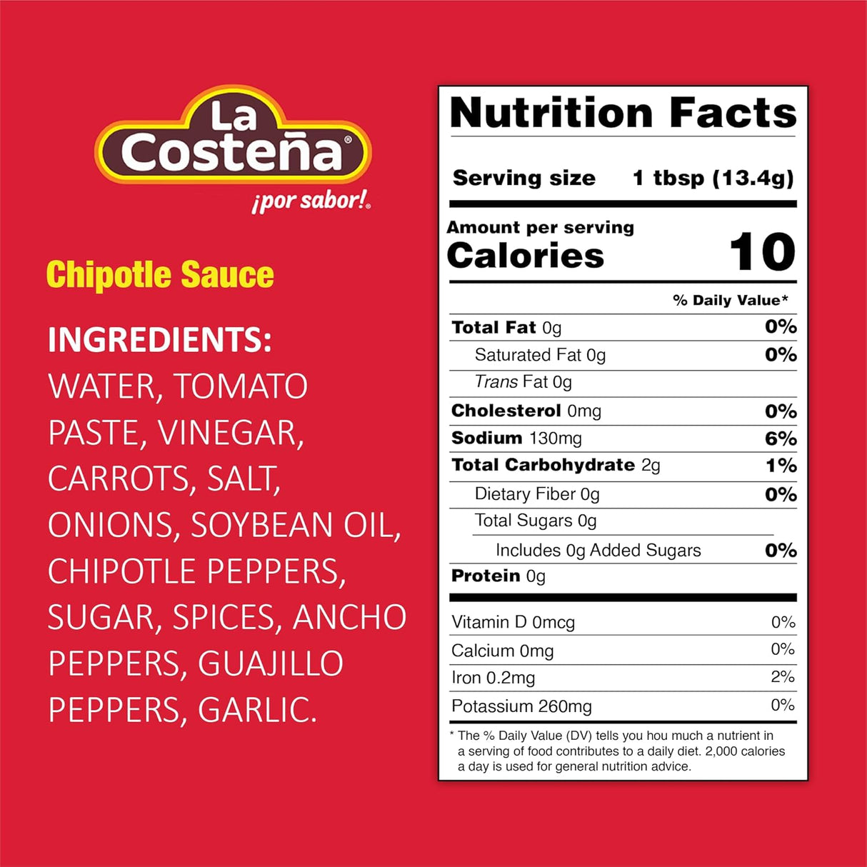 Salsa Chipotle La Costeña, Marinadas y Cocina, 7.76 Oz (24)