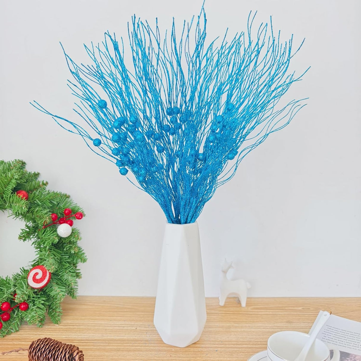 20 Piezas Decoraciones de Árbol de Navidad, Picks y Ramas