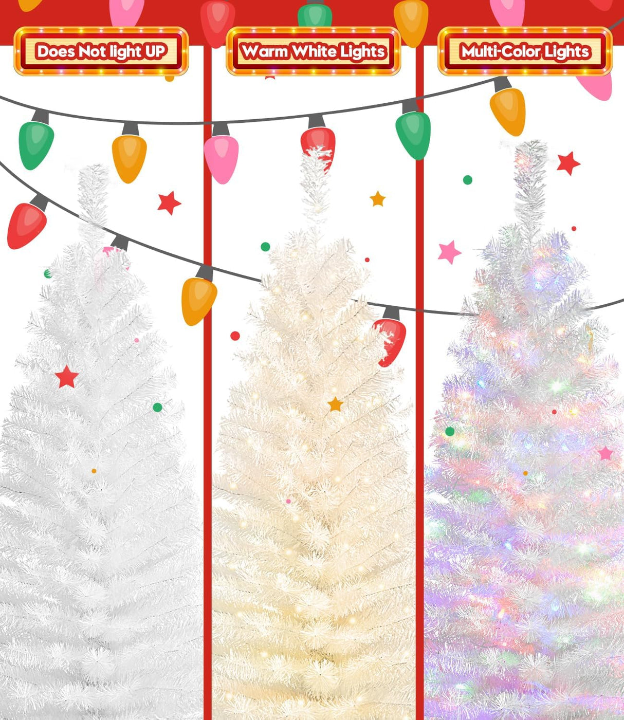 Árbol de Navidad Artificial Preiluminado, luces cálidas y de color, 4 pies