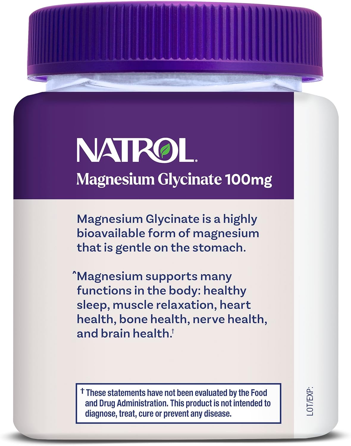 Suplementos de Magnesio Glycinate Natrol 100mg, 30 días