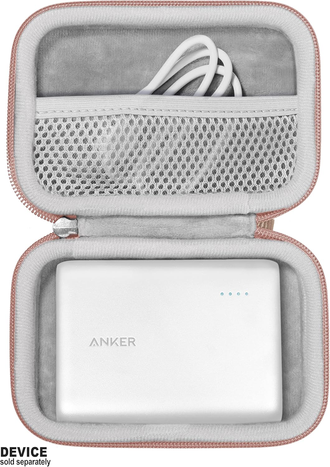 CaseSack Funda para cargador portátil Anker PowerCore 13000 (oro rosa)