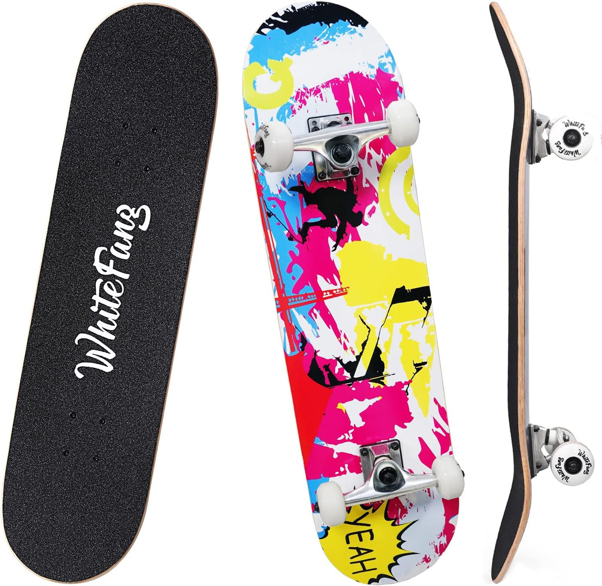 Skateboard Completo 31"x7.88", 7 Capas, Doble Kick, Principiantes