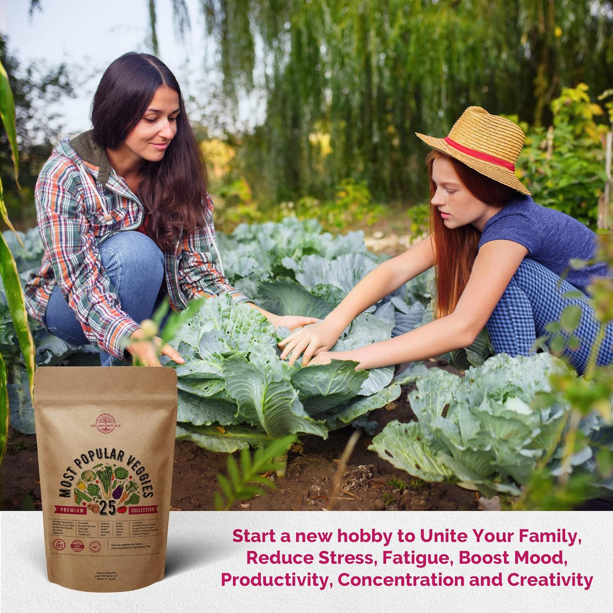 Semillas Organo Republic - 25 Paquetes de Vegetales y Frutas