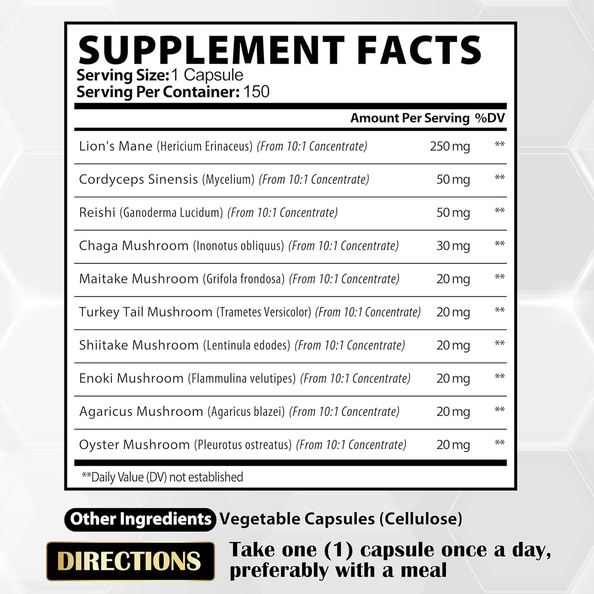 Suplemento 10en1 Complejo de Hongos - Apoyo Cerebral