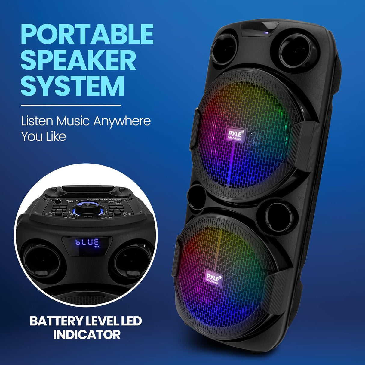 Parlante Portátil con Bluetooth PYLE-PRO PHPD82B