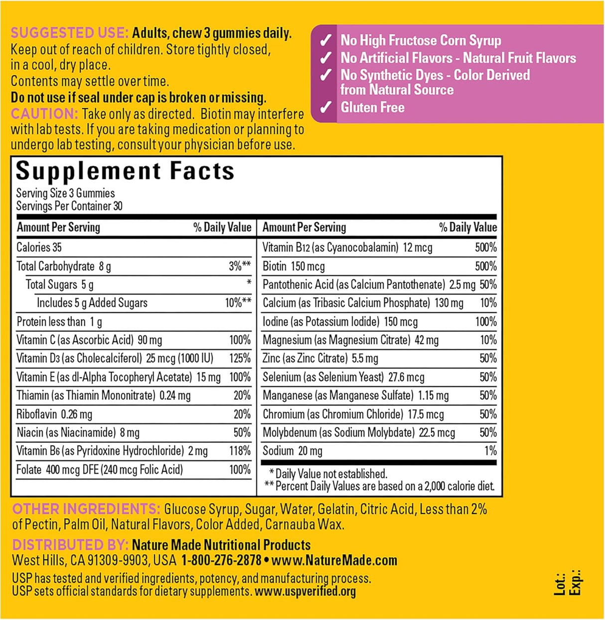 Gomitas Multivitamínicas para Mujer Nature Made, 90 Gummies