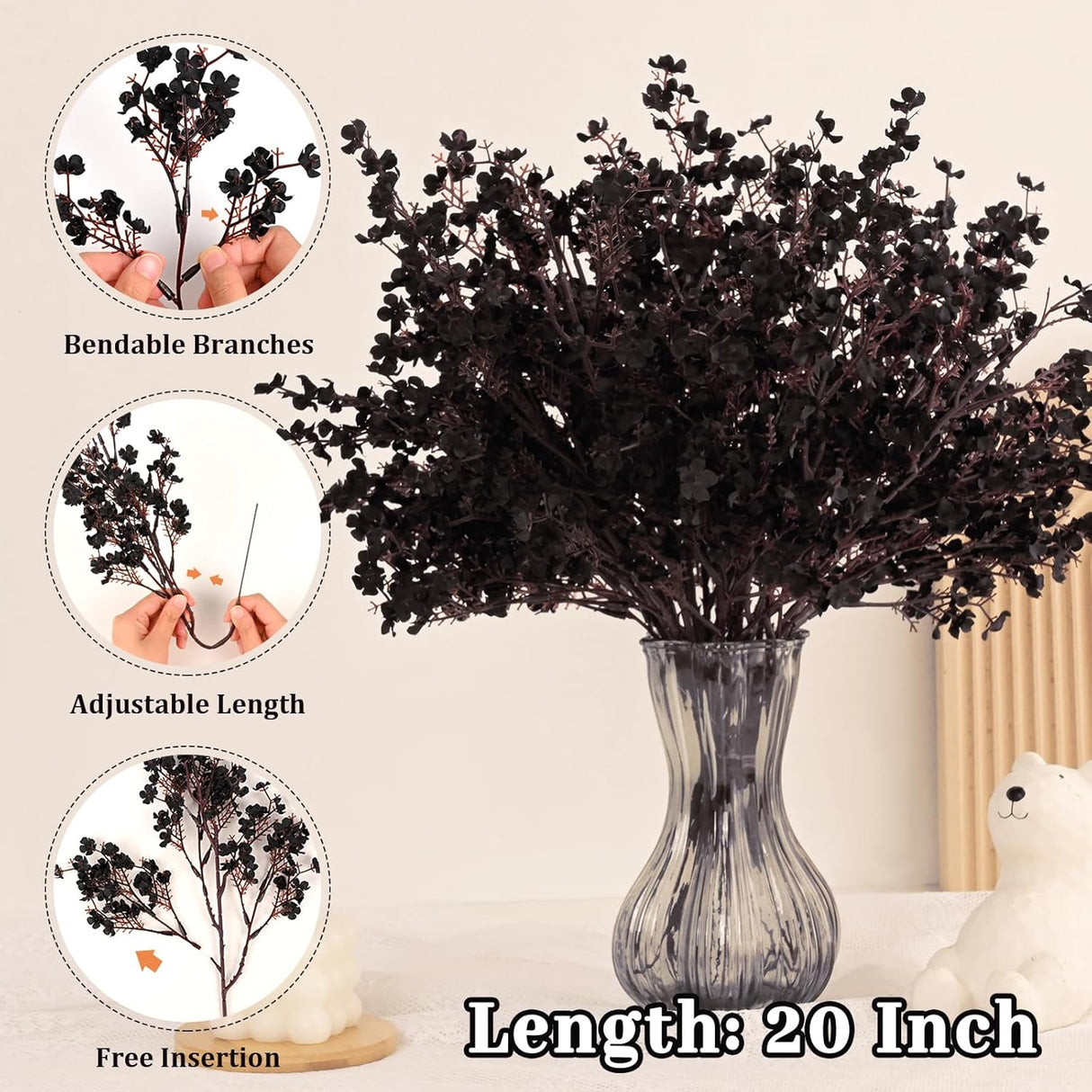 Flores Artificiales Yastouay, 10 Pcs, Decoración Halloween