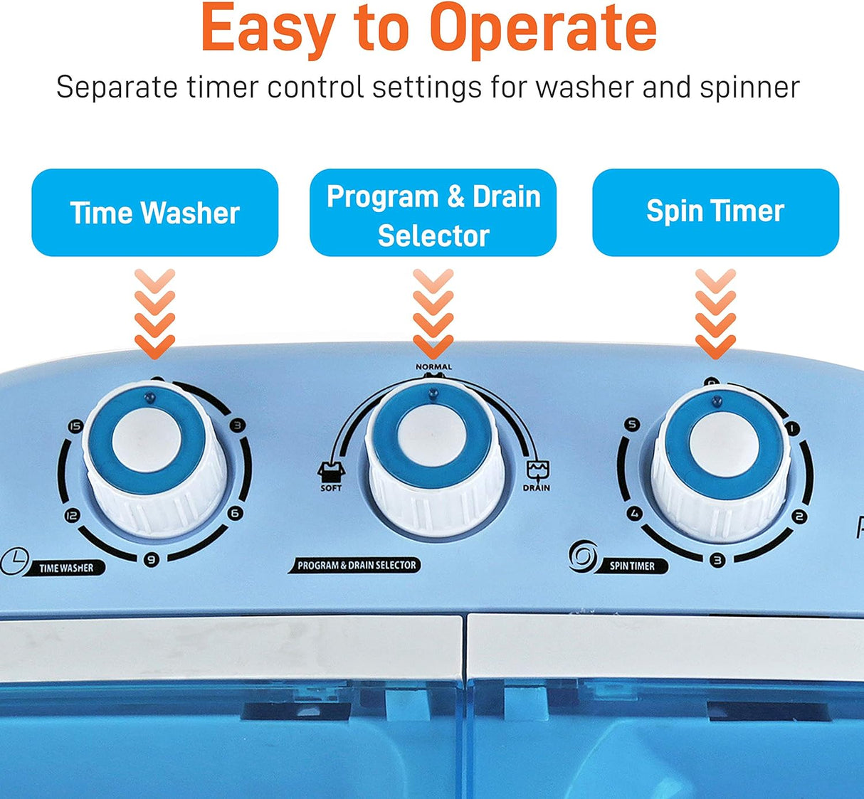 Lavadora portátil 2 en 1 y secadora de centrifugadores azul