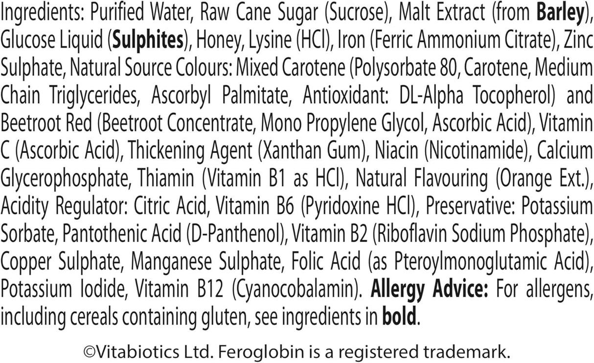 Suplemento Feroglobina Suave Hierro y Líquido Nutrientes
