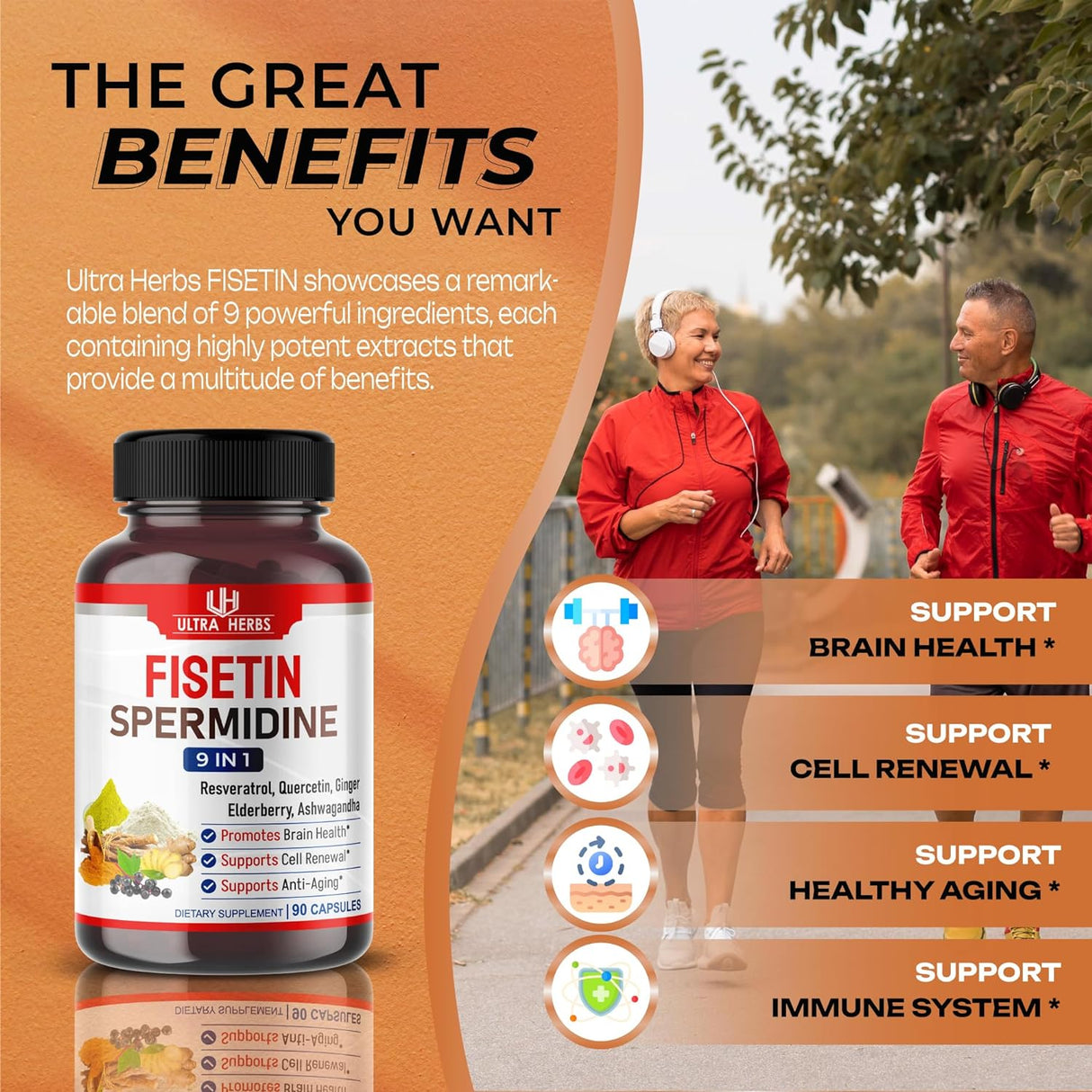 Suplemento Ultra Fisetin Complex 7350mg Resveratrol 1000mg