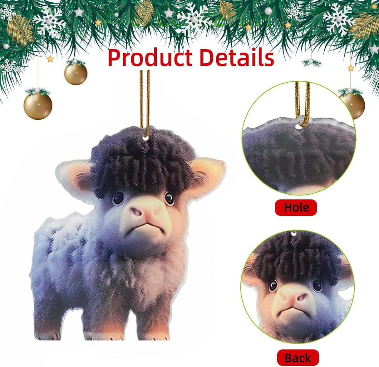 Adorno Colgante de Vaca, 10 Pcs, Decoraciones Navideñas 2024