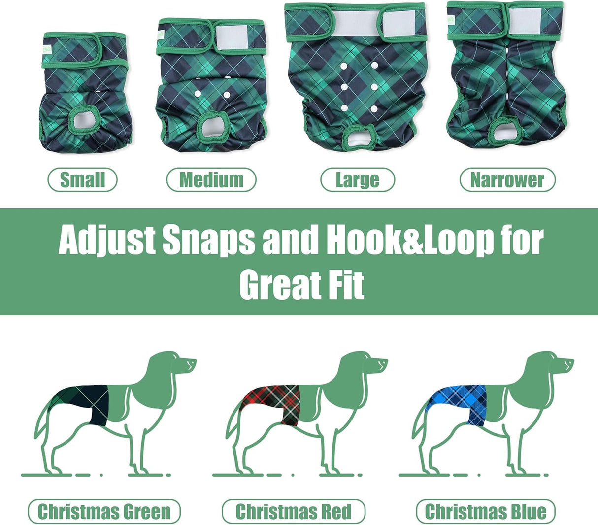 wegreeco Pañales lavables para perras (paquete de 3), pañales