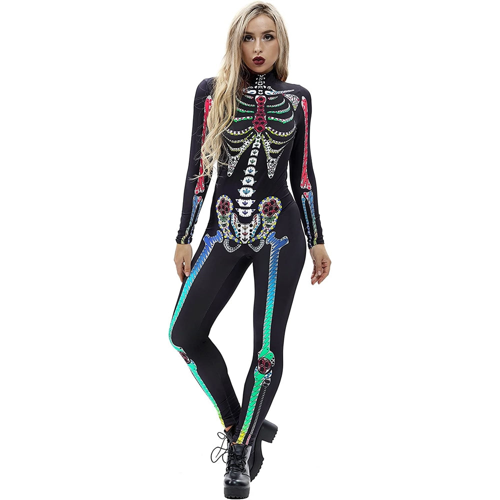 Disfraces de Esqueleto de Halloween negro talla L