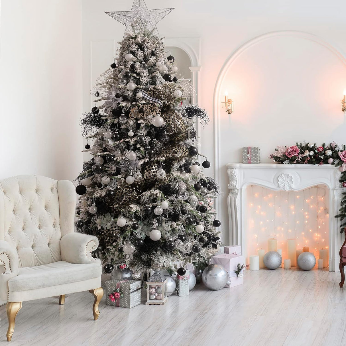 Navidad Adornos Transparentes, 24ct, Decorativas y Resistentes