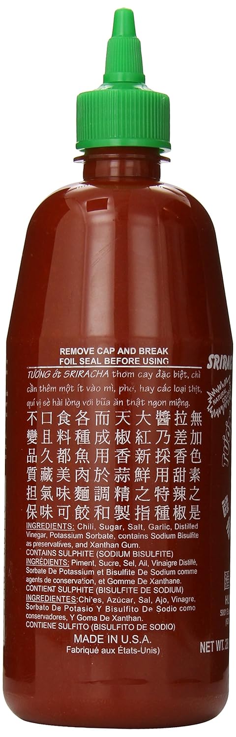 Huy Fong Salsa Chili Sriracha caliente, 28 onzas, paquete de 6