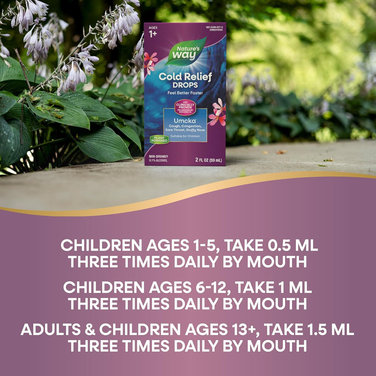 Umcka ColdCare Nature's Way, Alivia resfriados, sin drowsiness, 2 oz