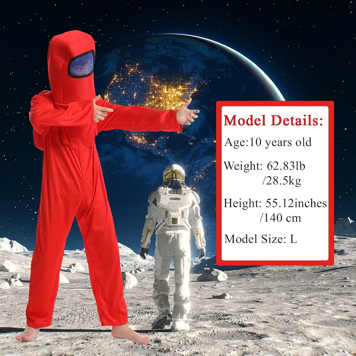 Disfraces de astronauta para Halloween rojo talla L
