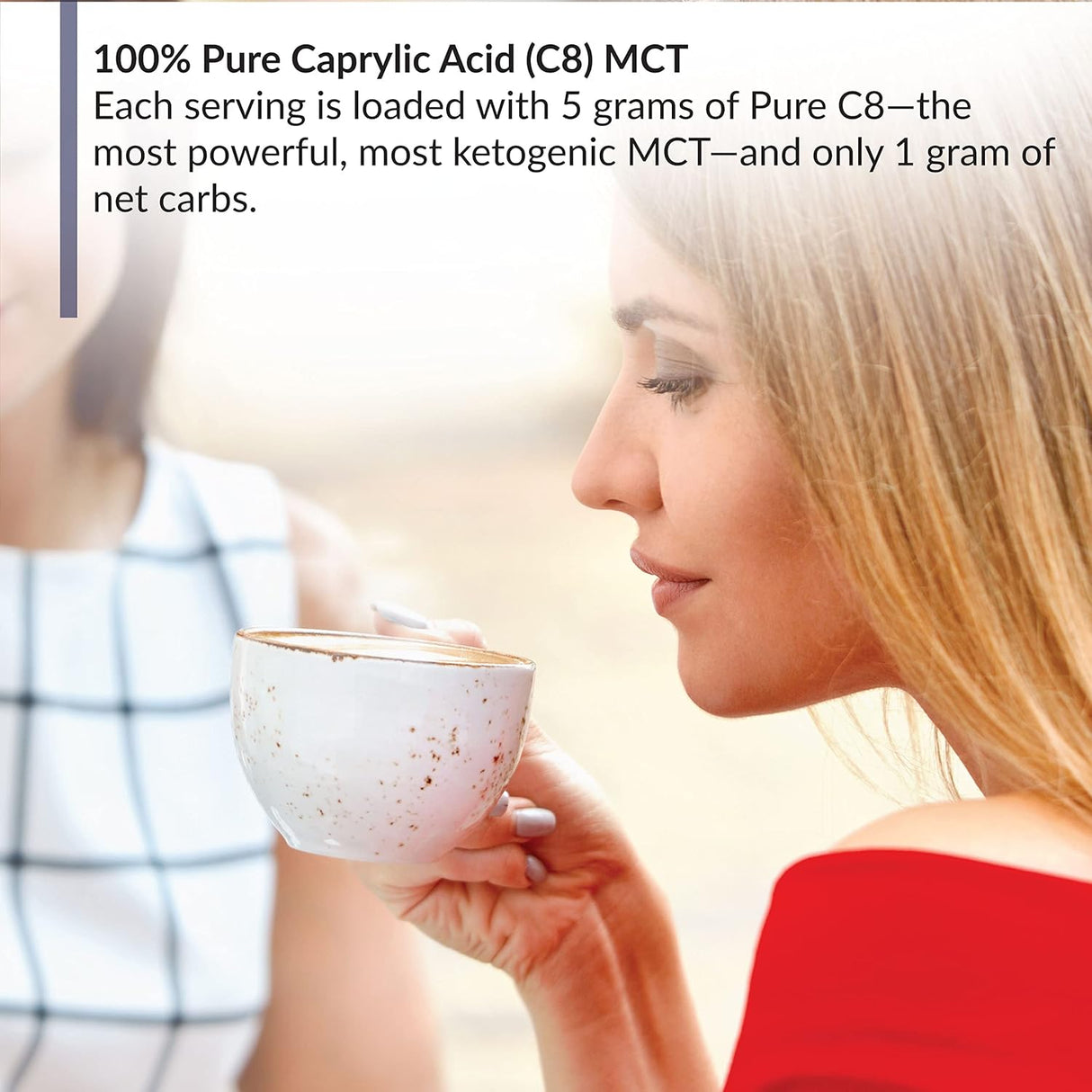 Suplemento Keto Elevate aceite puro C8 MCT en polvo 20 porc