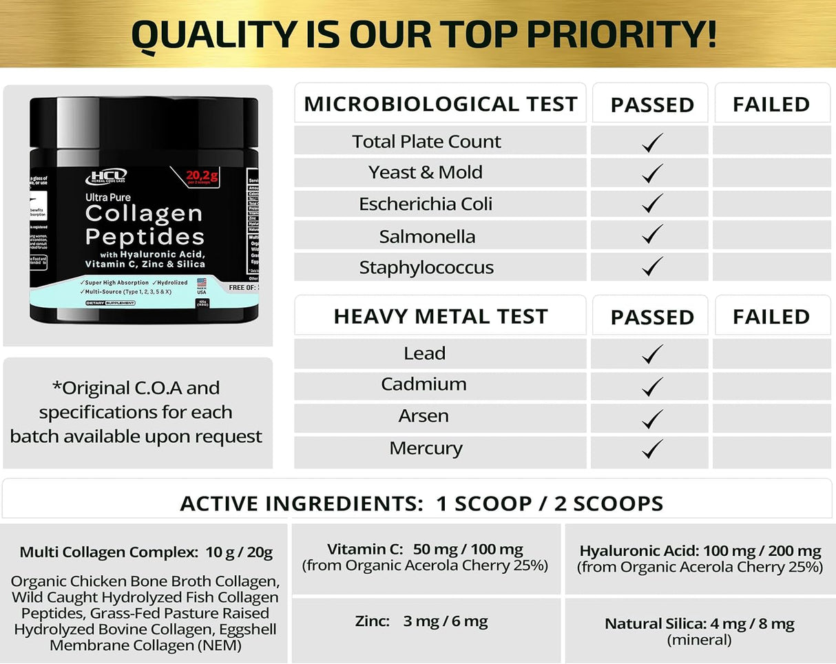 Péptidos de colágeno en polvo con vitamina C y ácido