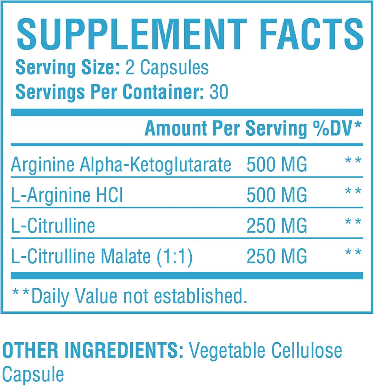 Suplemento de óxido nítrico Nature's Pure Blend L-arginina