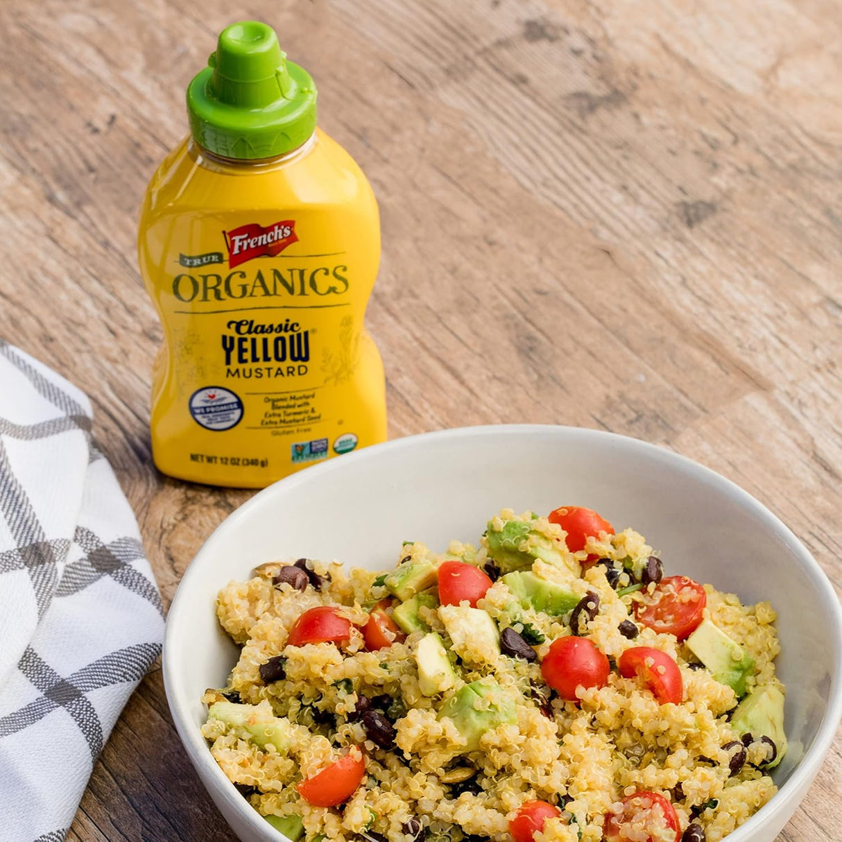 French's True Organics Classic - Mostaza amarilla, 12 onzas (paquete de 12)