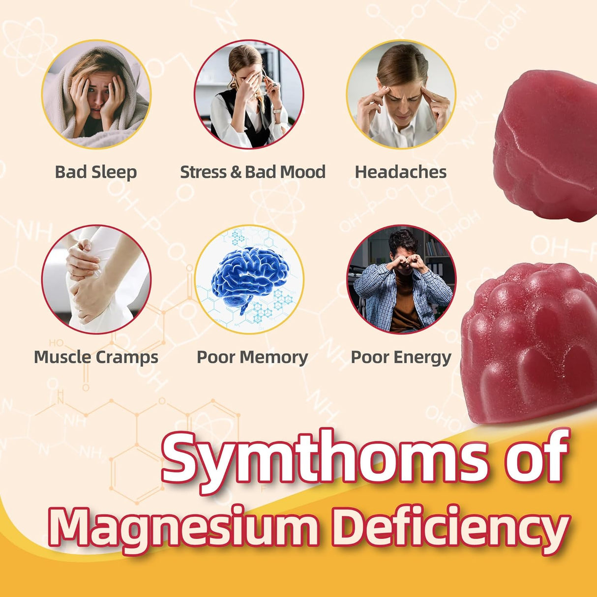 Suplemento de glicinato de magnesio de 400 mg con L-treonato