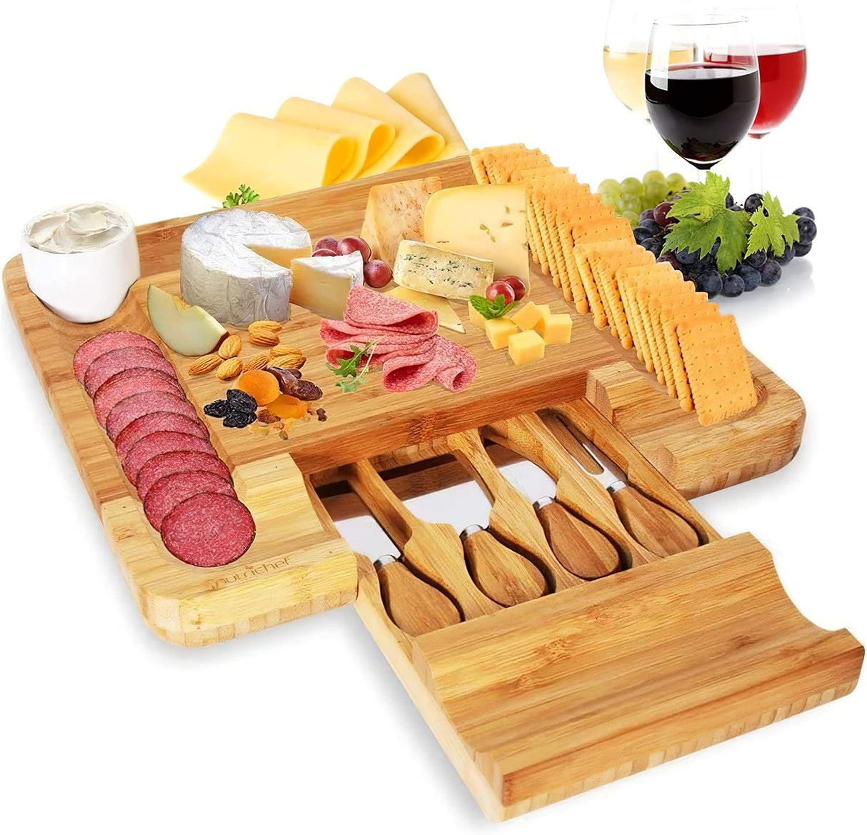 Tabla de queso de bambú natural NutriChef PKCZBD10.5