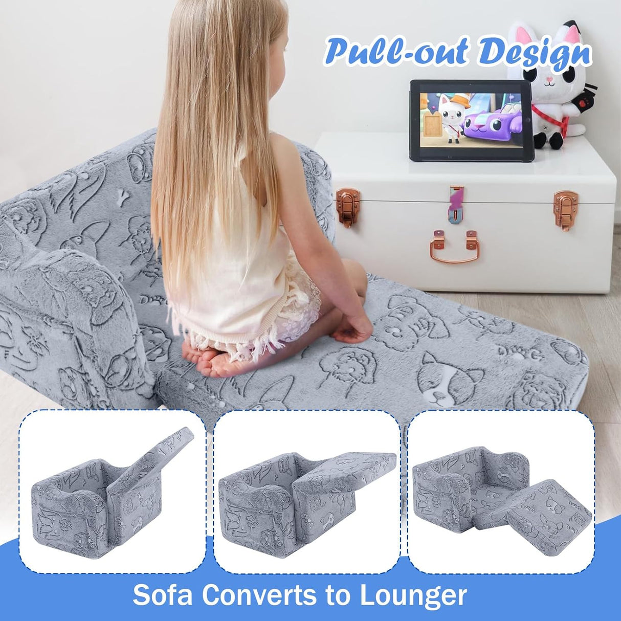 Silla cama plegable con manta para niños y niñas MeMoreCool