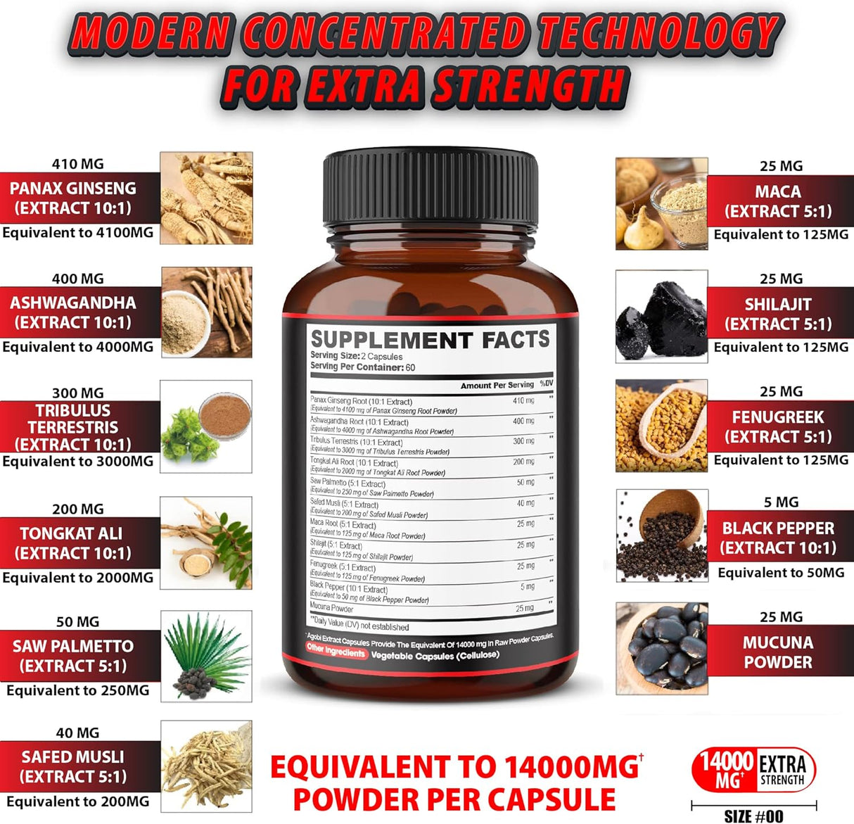 Suplementos Alimenticios Refuerzo de testosterona 120 cáp