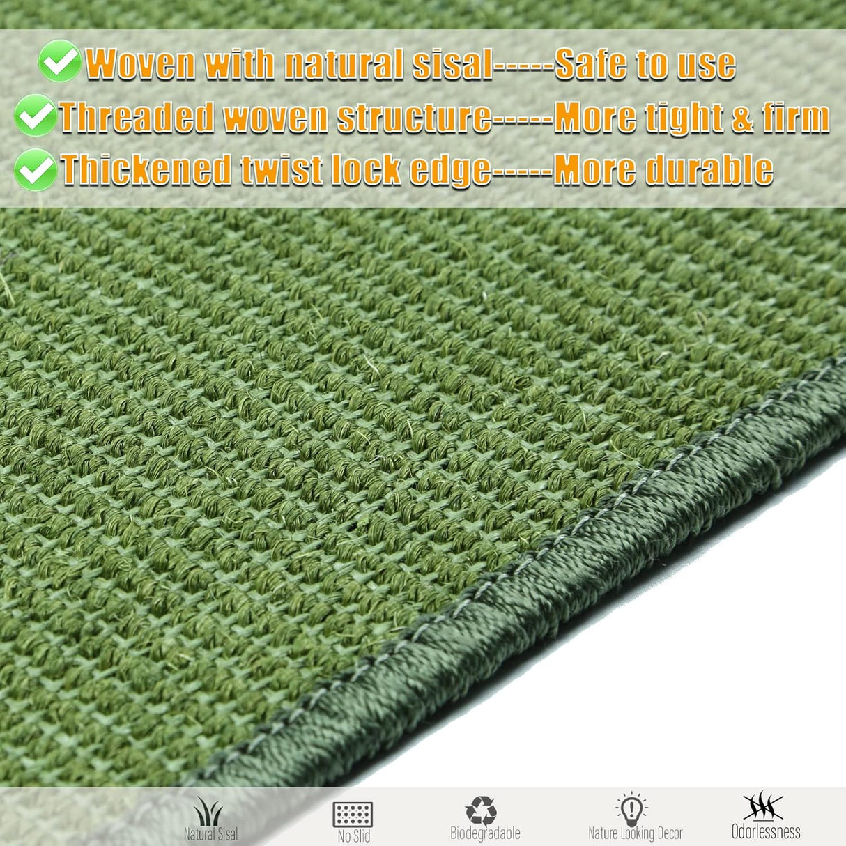 Alfombrilla de sisal para gatos color verde