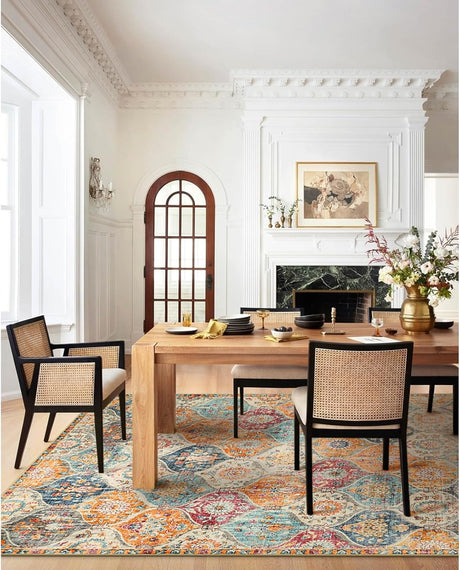 Alfombra marroquí de 8 x 10 oriental para sala Lahome