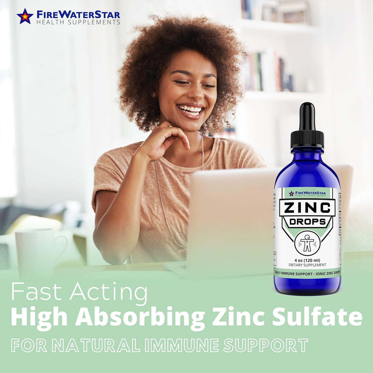 Suplementos Zinc líquido, gotas líquidas fáciles 4 onzas