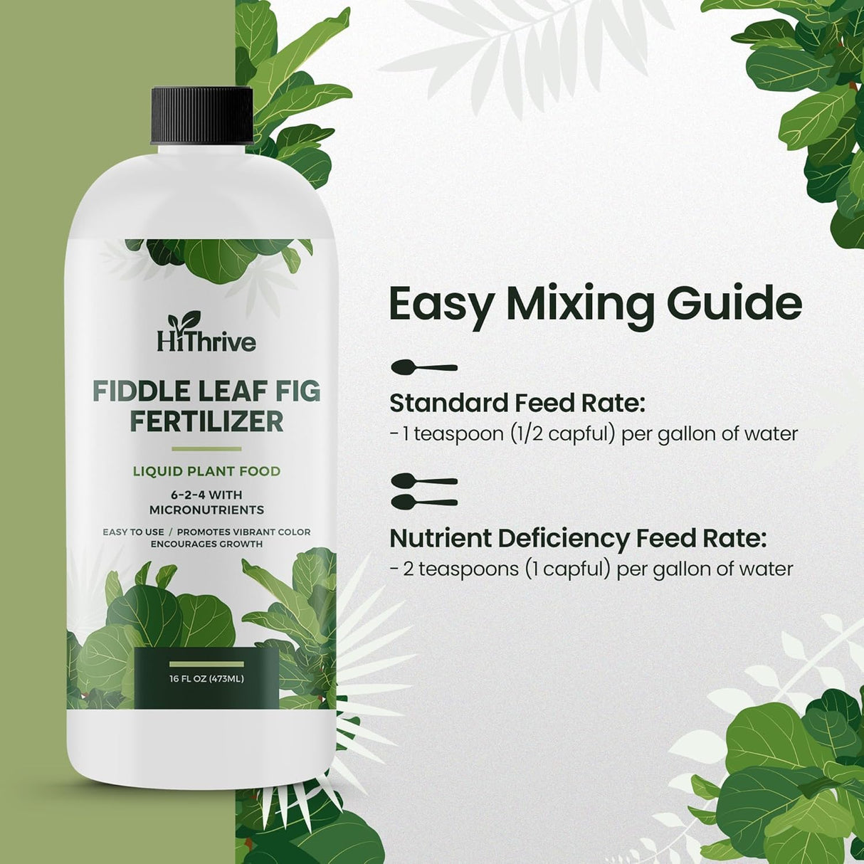 Fertilizante Líquido Fiddle Leaf Fig 16oz - 96 Gal, 6-2-4